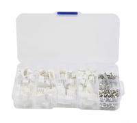A prova di perdite per contatto per jst per xh 2.54mm Connettore 230pcs Set | Alloggiamento a 2-5 pin, passo 2,54 mm, rame stagnato, scatola di stoccaggio trasparente, kit di riparazione fai da te