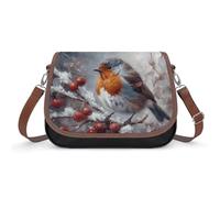 A Psychedelic Cat Crossbody Borse da donna in pelle Borse da viaggio Borse a tracolla Tote Bag per uso quotidiano, Uccello sul ramo, Taglia unica, Fiori e Animali