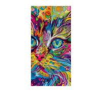 A Psychedelic Cat Door Cover Banner Welcome Entrance Sign Party Banner Festone Festone Decorazioni Feste 178 x 89 cm