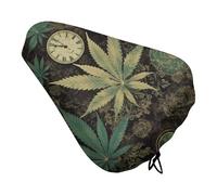 A Puff in Time Weed Marijuana - Coprisella per bicicletta, impermeabile, antipolvere, morbido, con coulisse, per uomini e donne