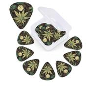 A Puff in Time Weed Marijuana Print Plettro per chitarra, confezione da 12 pezzi, con custodia per plettro, plettri per chitarra, 0,46 mm, 0,96 mm, 0,71 mm, accessori per chitarra per basso, chitarre