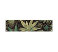 A Puff in Time Weed Marijuanab grande striscione per feste 120 x 30 cm da appendere alla parete banner per feste di compleanno all'aperto e interni banner decorazione per feste