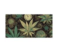 A Puff in Time Weed Marijuanab grande striscione per feste 180 x 90 cm da appendere alla parete banner per feste di compleanno all'aperto e interni banner decorazione per feste