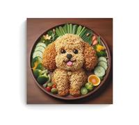 A Puppy Made of Multi-colored Instant Noodles Living Room Wall Art 30 x 30 cm