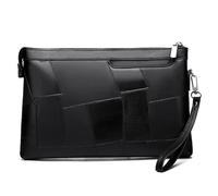 A-QMZL pochette uomo Borsello Uomo a Mano da Polso Nera Il Nuovo Borsa uomo Pelle Elegante Grande Capacità Pochette con fessura per carte per Lavoro Viaggio Casual Ufficio Borsetta (Nero2)