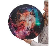 A/R Tamburo sciamanico | Tamburo totem del lupo sacro, tamburo sciamanico di alta qualità fatto a mano con bacchetta, tamburo celtico sacro siberiano, decorazione con suono della musica