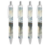 A Red Train is Driving on The Stone Arch Bridge penne a sfera retrattili inchiostro blu 0,5 mm punta fine scrittura penna forniture per ufficio 4 PCS AS PIC 2