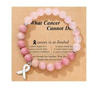 (A)Regali per il cancro al seno Braccialetti ispiratori per donne e ragazze Bracciale con pietra rossa e fiocco e nastro