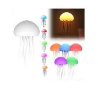 (A) RGB Jellyfish Night Light - USB Rechargeable Lamp with Dynamic Tentacles & 17 Color Changes for Home & Office Decor