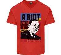 A Riot Martin Luther King Black Lives Matter Maglietta In Cotone A V Per Uomo