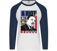 A Riot Martin Luther King Black Lives Matter Uomo L/S Baseball T-Shirt
