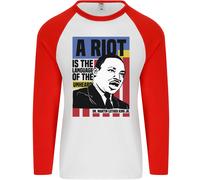 A Riot Martin Luther King Black Lives Matter Uomo L/S Baseball T-Shirt