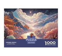A River Flows between The Mountains 1000 Pcs Cartoncino Premium Puzzle Dreamlike Pavilion Sfida Unica Gioco Per Famiglie Puzzle Per Bambini 70x50cm/1000pcs