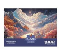 A River Flows between The Mountains 1000 Pezzi Carta Premium Puzzle dreamlike Pavilion Meditativo Jigsaw Regalo Per Bambini 52x38cm/1000pcs