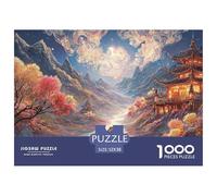 A River Flows between The Mountains 1000 Pezzi Taglio Preciso Puzzle dreamlike Pavilion Divertente Jigsaw Educativo Arredo Per Amici 52x38cm/1000pcs