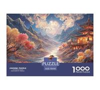 A River Flows between The Mountains 1000 Piece Carta Premium Puzzle dreamlike Pavilion Antistress Jigsaw Arredo Per Amici 70x50cm/1000pcs