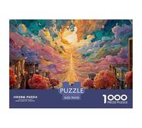 A River of Light Flowing from The Sunset Gradient 1000 Pcs Cartone Robusto Puzzle Autumn Mountain Scenery Sfida Unica Gioco Per Famiglie Puzzle Decorazioni Per La Casa 70x50cm/1000pcs