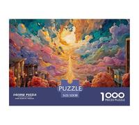 A River of Light Flowing from The Sunset Gradient 1000 Pcs Cartone Robusto Puzzle Autumn Mountain Scenery Sfida Unica Gioco Creativo Puzzle Per Bambini 52x38cm/1000pcs