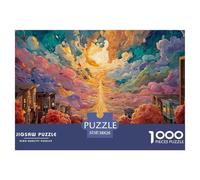 A River of Light Flowing from The Sunset Gradient 1000 Pezzi Cartone Robusto Puzzle Autumn Mountain Scenery Immagini Vibranti Gioco Per Famiglie Puzzle Per Adulti E Bambini 38x26cm/1000pcs