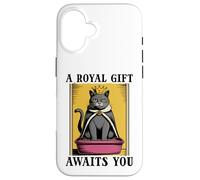 A Royal Gift Awaits You Lettiera per gli amanti dei gatti neri Custodia per iPhone 16