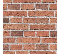 Rosso Mattone Effetto Realistico Carta da Parati Arredamento Camera Con Muro New