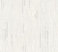 A.S. Création 318502 - Carta da parati in tessuto non tessuto con glitter Essentials, 10,05 x 0,53 m, grigio metallizzato bianco