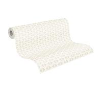 A.S. Création 379571 37957-1 - Carta da parati geometrica in tessuto non tessuto, 10,05 x 0,53 m, colore: Bianco metallizzato