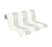 A.S. Création 381012 38101-2 - Carta da parati a righe in tessuto non tessuto, 10,05 m x 0,53 m, colore: Grigio/Bianco