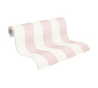 A.S. Création 381013 38101-3 - Carta da parati a righe in tessuto non tessuto, 10,05 m x 0,53 m, colore: rosa e bianco