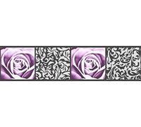 A.S. Création 901910 - Bordo decorativo autoadesivo, colore: Viola/Nero