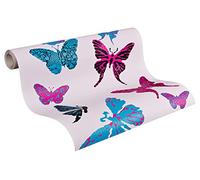 A.S. Création 936342 - Carta da parati "Boys & Girls 4", motivo: farfalle, colore blu/nero/viola