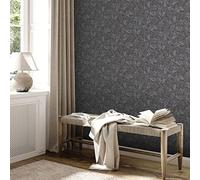 A.S. Création Attraente 2 390284 - Carta da parati in tessuto non tessuto, motivo floreale, colore: nero/grigio, 10,05 m x 0,53 m