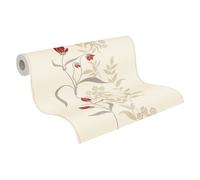 A.S. Création Avenzio 958741 95874-1 - Carta da parati floreale, 10,05 m x 0,53 m, colore: Crema rosso beige