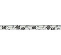 A.S. Création Bordo autoadesivo Only Borders 10 passamano 5,00 m x 0,05 m, nero metallizzato, bianco Made in Germany 261014 2610-14