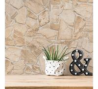 A.S. Création Bricks & Stones 389329 - Carta da parati in tessuto non tessuto, 10,05 m x 0,53 m, prodotta in Germania, colore: Beige/Marrone