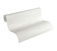 A.S. Création Carta Da Parati A Righe Elements Carta da parati tessuto non tessuto 10.05 m x 0.53 m Bianco Grigio Prodotto in Germania 709721 7097-21