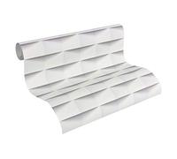 A.S. Création Carta da parati Authentic Walls effetto 3D, 10,05 m x 0,53 m, grigio e bianco 302481