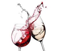 Carta da parati A.S. Création - Carta da parati con bicchieri di vino in rosso, bianco e grigio - Carta da parati per vari ambienti - arte murale XXL 192 x 260 cm