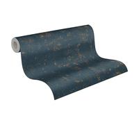 A.S. Création Carta da parati con struttura blu scuro oro - Carta da parati da parete in giada 395139 - alta qualità con effetto intonaco - 10,05 m x 0,53 m - Made in Germany