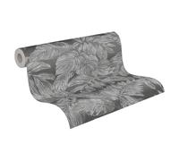 A.S. Création Carta da parati floreale antracite, grigio argento, casual Living 393404, in tessuto non tessuto di alta qualità, per camera da letto, 10,05 m x 0,53 m, made in Germany