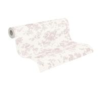 A.S. Création Carta da parati floreale bianca e rosa - Carta da parati da parete 395481 - di alta qualità per diversi ambienti abitativi - 10,05 m x 0,53 m - Made in Germany
