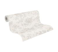 A.S. Création Carta da parati floreale bianca grigia - Carta da parati da parete 395483 - di alta qualità per diversi ambienti - 10,05 m x 0,53 m - Made in Germany