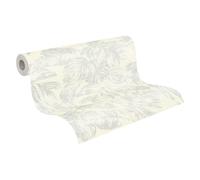 A.S. Création Carta da parati floreale bianco argento crema - Casual Living 393403 - Carta da parati in tessuto non tessuto di alta qualità per camera da letto, 10,05 m x 0,53 m, made in Germany