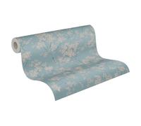 Carta Da Parati Floreale Con Motivo Astratto - Blu, Beige, Turchese