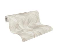 A.S. Création Carta Da Parati Geometrica Elements Carta da parati tessuto non tessuto 10.05 m x 0.53 m Grigio Oro Prodotto in Germania 361332 36133-2