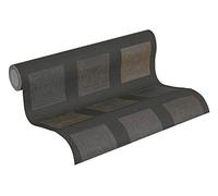 A.S. Création Carta Da Parati Geometrica Ethnic Origin Carta da parati tessuto non tessuto 10.05 m x 0.53 m Nero Oro Prodotto in Germania 371724 37172-4