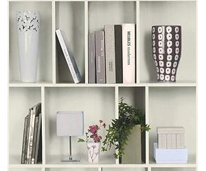 A.S. Création Carta da parati in tessuto non tessuto Authentic Walls 2 con libreria vintage in legno, stile etnico, 10,05 m x 0,53 m, colore grigio/verde, bianco, Made in Germany 366631 36663-1