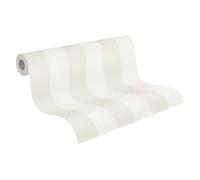 A.S. Création Carta da parati in tessuto non tessuto - Carta parati a righe in beige e bianco - Carta parati per diverse stanze - Carta da parete in 10,05 m x 0,53 m