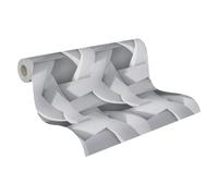 A.S. Création Carta da parati in tessuto non tessuto - Carta parati geometrica in grigio - Carta da parati per diverse stanze - Carta da parete di 10,05 m x 0,53 m