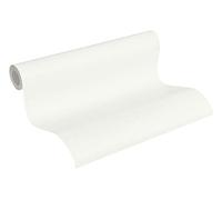 A.S. Création Carta da parati in tessuto non tessuto con glitter per parete liscia, collezione Glamour Edition, tinta unita, 10,05 m x 0,53 m, bianco metallizzato, Made in Germany 369017 3690-17